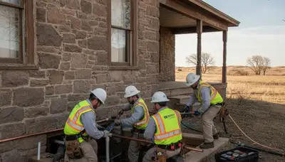 Omaha, NE plumbing repair team fixing a residential leak for fast local service