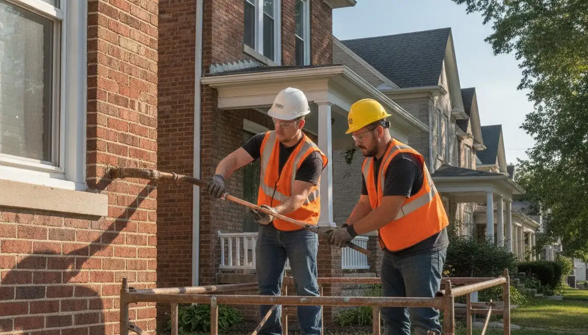 Omaha, NE plumbing repair technician servicing a residential leak in a home