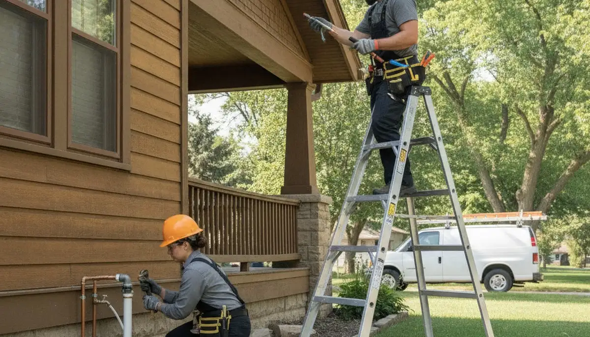 Omaha, NE plumbing repair technician servicing residential pipes and fixtures