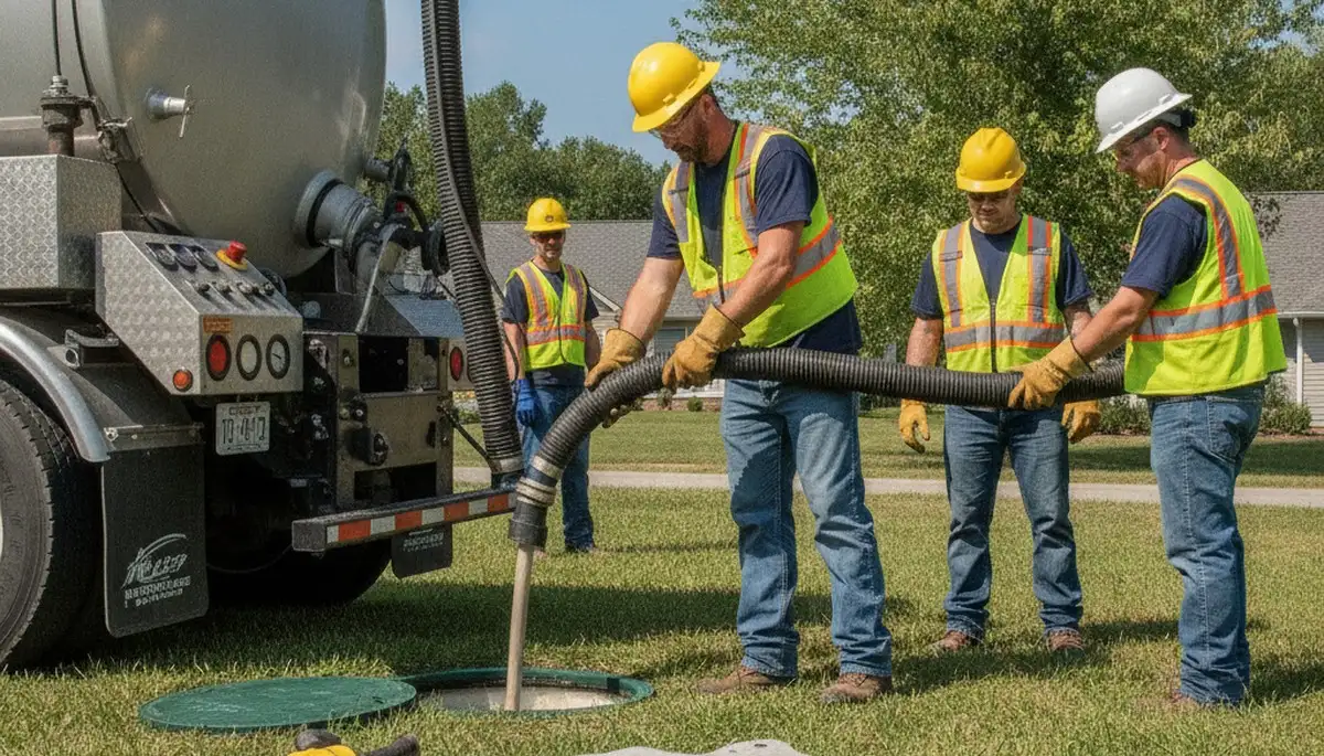 Septic pumping service truck for Omaha, NE homes by On Call Plumbers